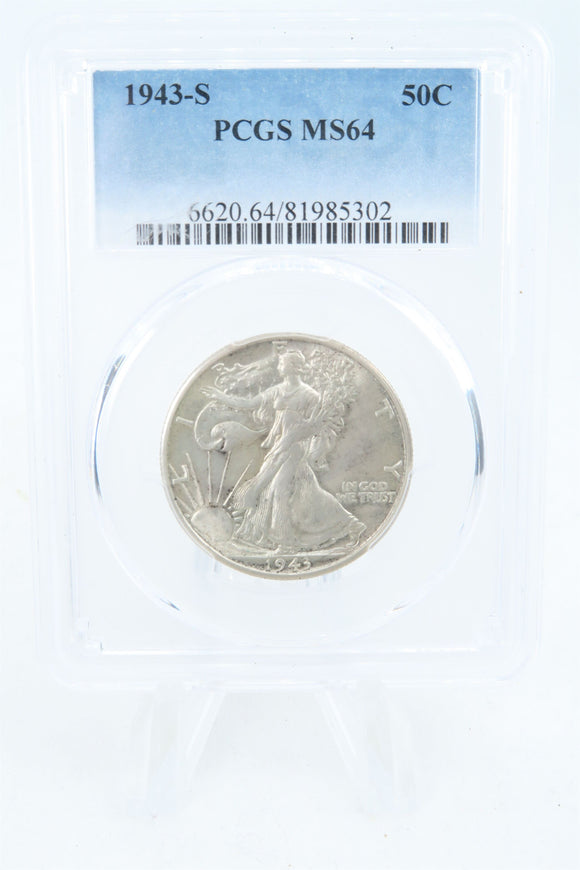 1943-S PCGS MS64 Walking Liberty Half Dollar Business Strike 50C