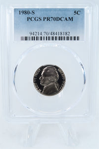 1980-S PCGS PR70DCAM Jefferson Nickel Proof 5C