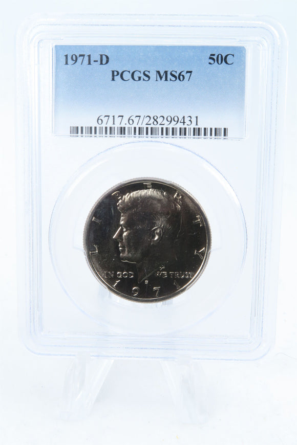 1971-D PCGS MS67 Kennedy Half Dollar Business Strike 50C