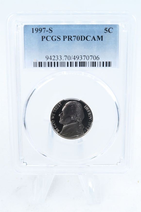 1997-S PCGS PR70DCAM Jefferson Nickel Proof 5C
