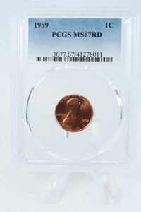 1989-P PCGS MS67RD Lincoln Memorial Cent Business Strike 1C