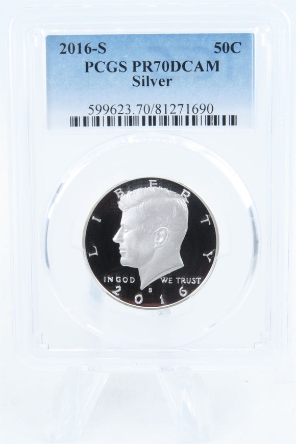 2016-S PCGS PR70DCAM Silver Kennedy Half Dollar Proof 50C