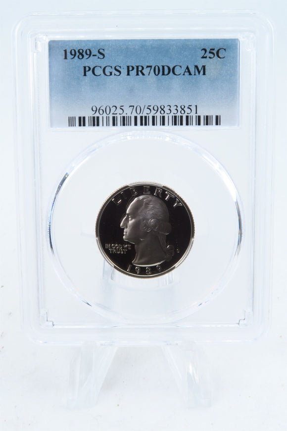1989-S PCGS PR70DCAM Washington Quarter Proof 25C