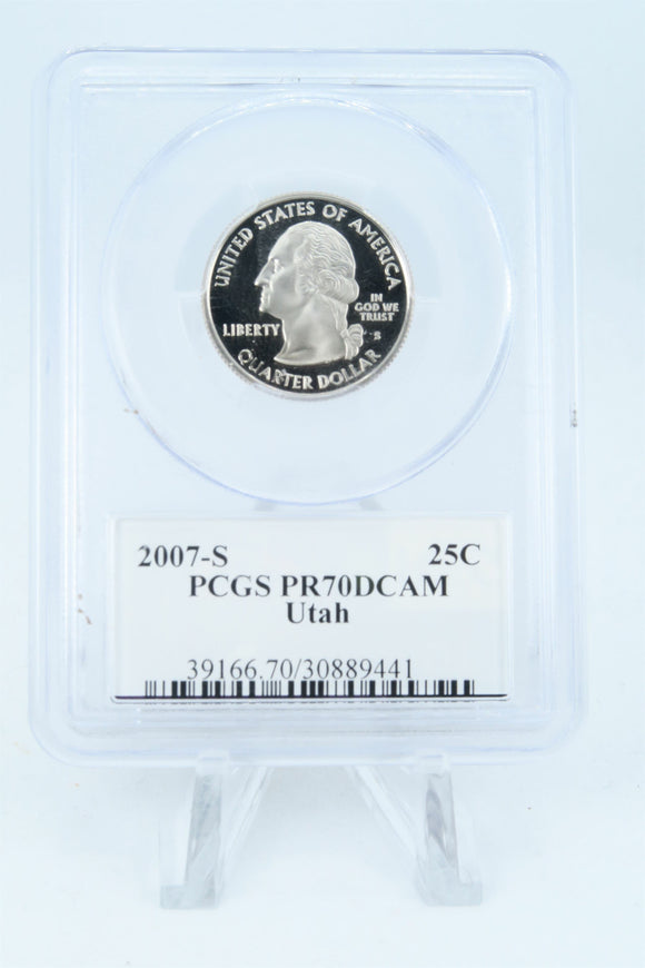 2007-S PCGS PR70DCAM Utah State Quarter Proof 25C