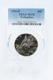 1992-D PCGS MS70 Columbus Modern Commemorative Half Dollar 50C
