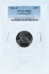 2011-P PCGS MS67 Vicksburg NP Quarter Business Strike 25C