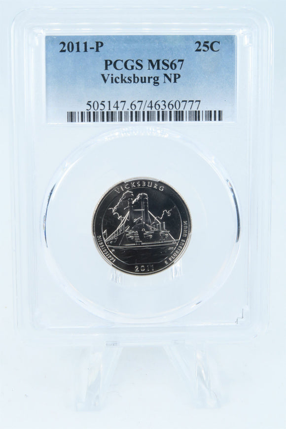 2011-P PCGS MS67 Vicksburg NP Quarter Business Strike 25C