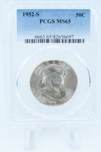 1952-S PCGS MS65 Franklin Half Dollar Business Strike 50C