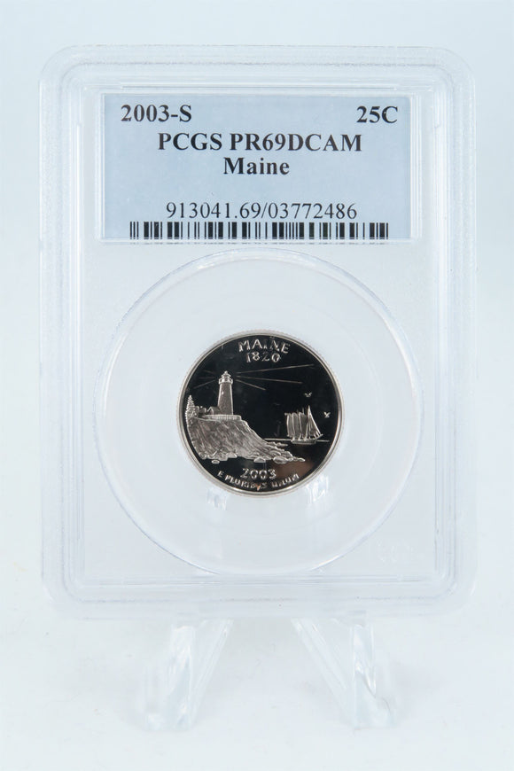 2003-S PCGS PR69DCAM Maine State Quarter Proof 25C