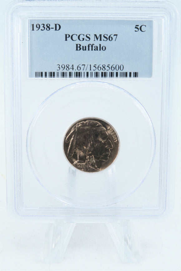 1938-D PCGS MS67 Buffalo Nickel Business Strike 5C