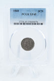 1868-P PCGS XF45 Three (3) Cent Nickel Business Strike 3CN
