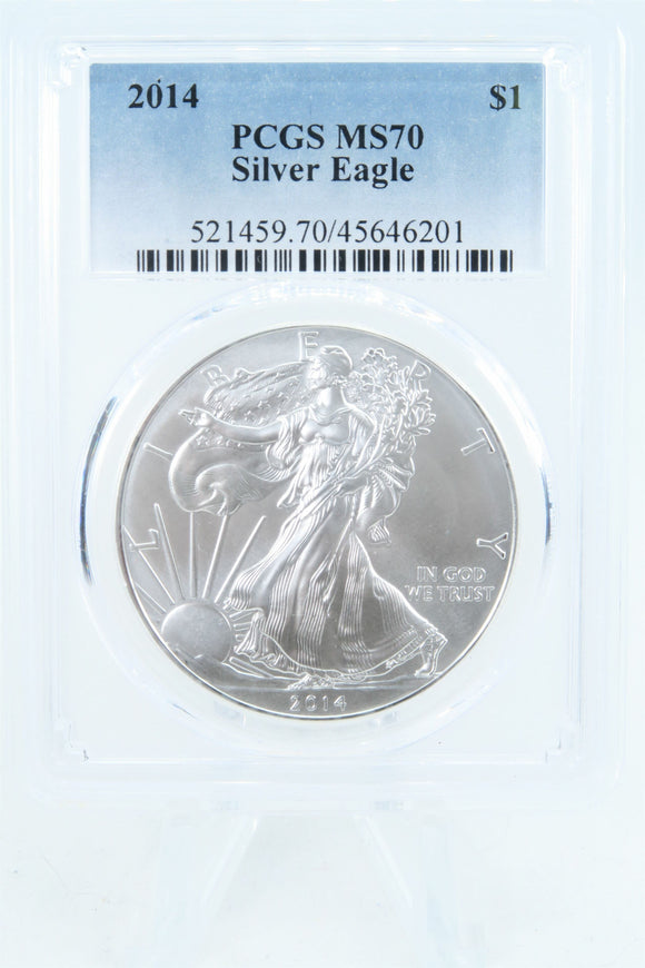 2014-P PCGS MS70 Silver Eagle Dollar Business Strike