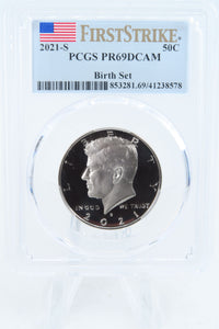 2021-S PCGS PR69DCAM Birth Set First Strike Kennedy Half Dollar Proof 50C
