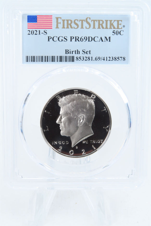 2021-S PCGS PR69DCAM Birth Set First Strike Kennedy Half Dollar Proof 50C