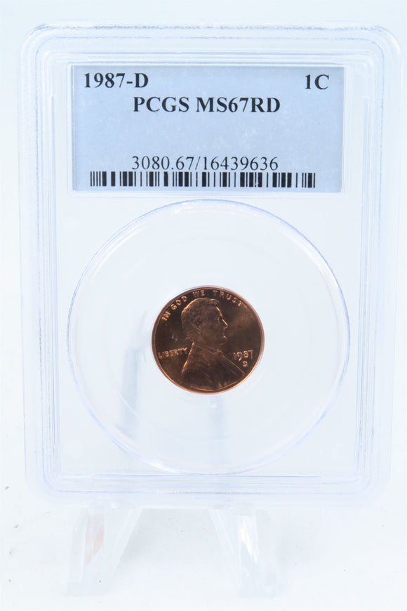 1987-D PCGS MS67RD Lincoln Memorial Cent Business Strike 1C