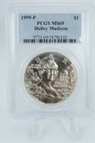 1999-P PCGS MS69 Dolley Madison Silver Dollar Business Strike