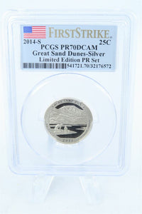 2014-S PCGS PR70DCAM Silver Great Sand Dunes NP Quarter Proof 25C