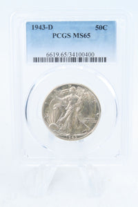 1943-D PCGS MS65 Walking Liberty Half Dollar Business Strike 50C