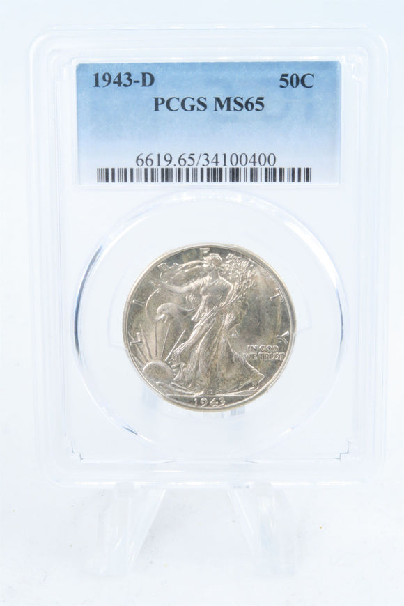 1943-D PCGS MS65 Walking Liberty Half Dollar Business Strike 50C