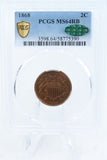 1868-P PCGS MS64RB Two (2) Cent Piece Business Strike 2C