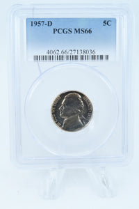 1957-D PCGS MS66 Jefferson Nickel Business Strike 5C