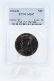2004-D PCGS MS67 Kennedy Half Dollar Business Strike 50C