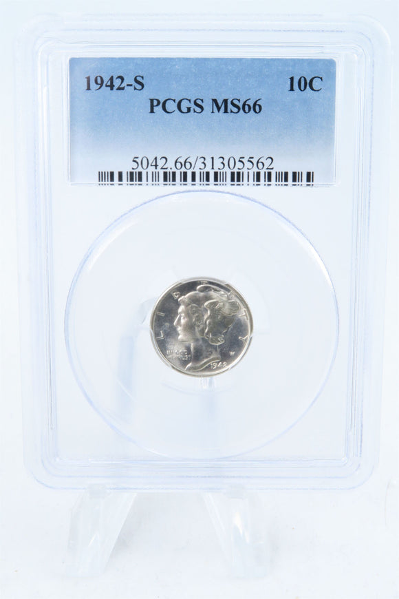 1942-S PCGS MS66 Mercury Dime Business Strike 10C
