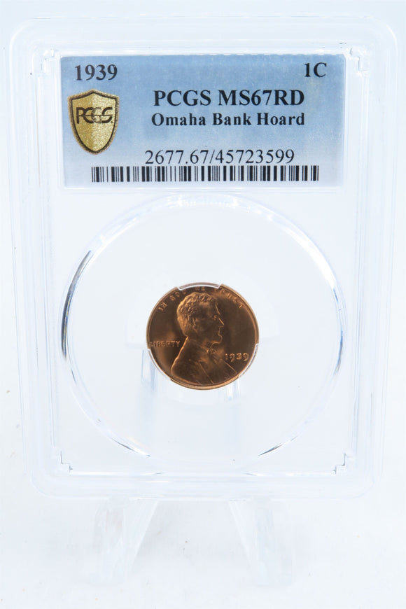1939-P PCGS MS67RD Lincoln Wheat Cent Business Strike 1C