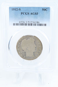 1912-S PCGS AG03 Barber Half Dollar Business Strike 50C