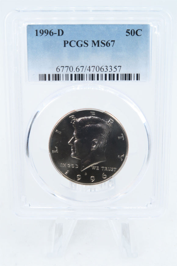 1996-D PCGS MS67 Kennedy Half Dollar Business Strike 50C