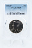 1996-D PCGS MS67 Kennedy Half Dollar Business Strike 50C