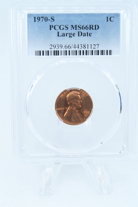 1970-S PCGS MS66RD Large Date Lincoln Memorial Cent Business Strike 1C