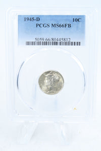 1945-D PCGS MS66FB Mercury Dime Business Strike 10C