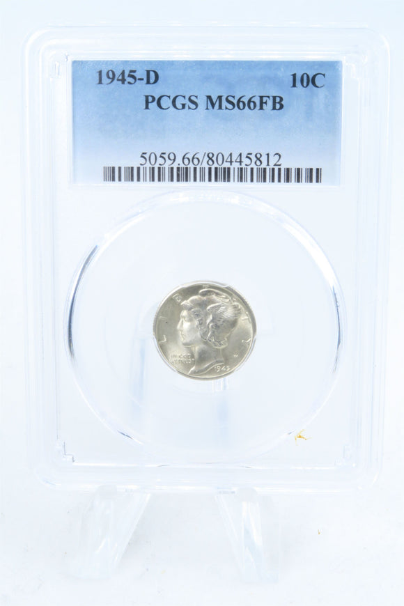 1945-D PCGS MS66FB Mercury Dime Business Strike 10C