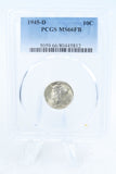 1945-D PCGS MS66FB Mercury Dime Business Strike 10C