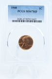 1940-P PCGS MS67RD Lincoln Wheat Cent Business Strike 1C