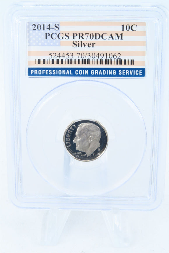2014-S PCGS PR70DCAM Silver Roosevelt Dime Proof 10C