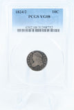 1824/2-P PCGS VG08 Capped Bust Dime Business Strike 10C