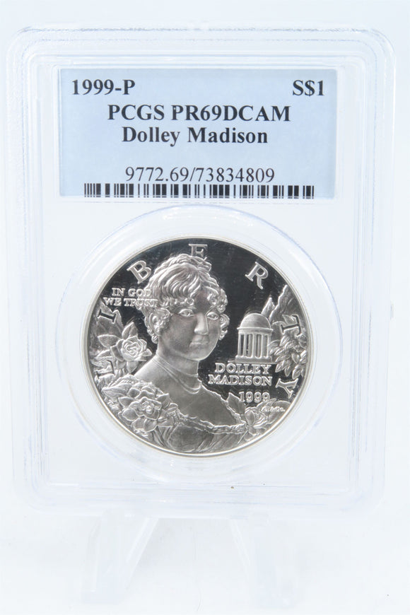 1999-P PCGS PR69DCAM Dolley Madison Silver Modern Commemorative Dollar Proof