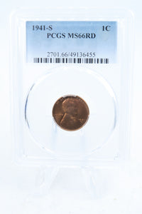 1941-S PCGS MS66RD Lincoln Wheat Cent Business Strike 1C