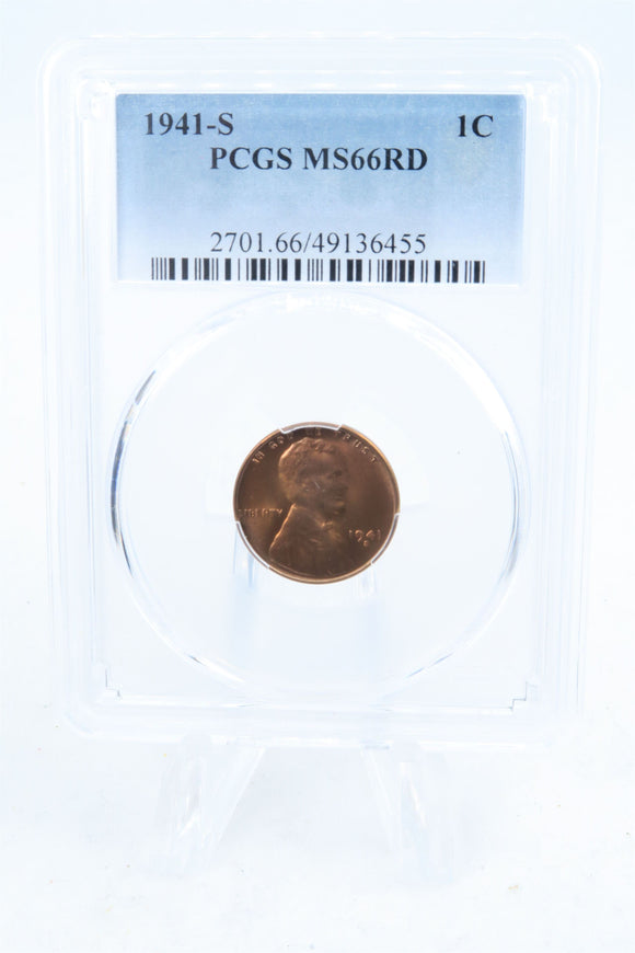 1941-S PCGS MS66RD Lincoln Wheat Cent Business Strike 1C