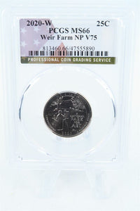 2020-W PCGS MS66 Weir Farm NP V75 Quarter Business Strike 25C