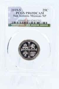 2019-S PCGS PR69DCAM San Antonio Missions NP Quarter Proof 25C