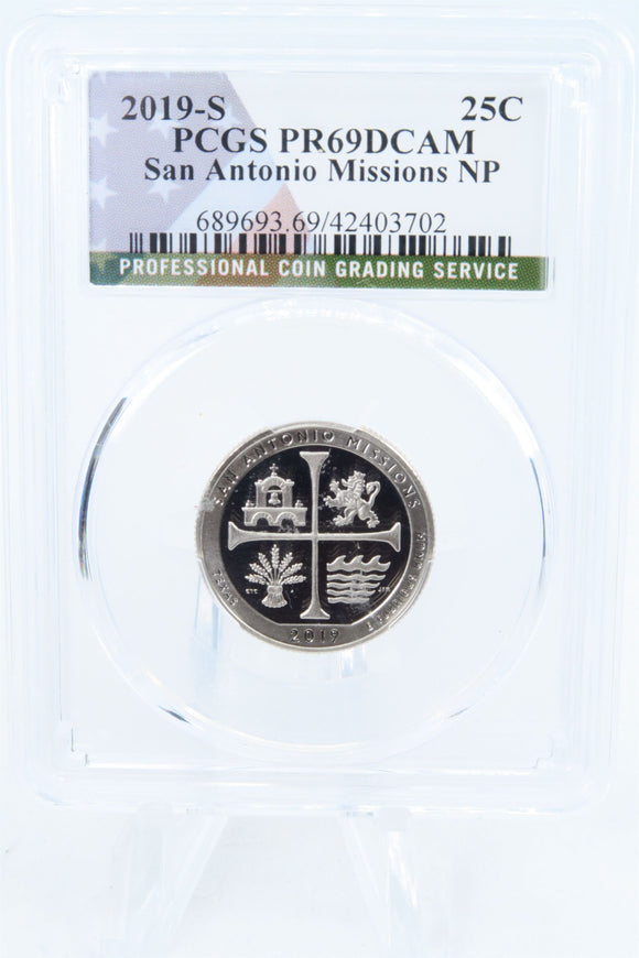 2019-S PCGS PR69DCAM San Antonio Missions NP Quarter Proof 25C