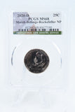 2020-D PCGS MS68 Marsh-Billings-Rockefeller NP Quarter Business Strike 25C