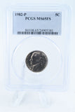 1982-P PCGS MS65FS Jefferson Nickel Full Steps Business Strike 5C