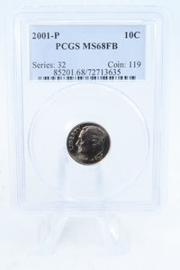 2001-P PCGS MS68FB Roosevelt Dime Business Strike 10C