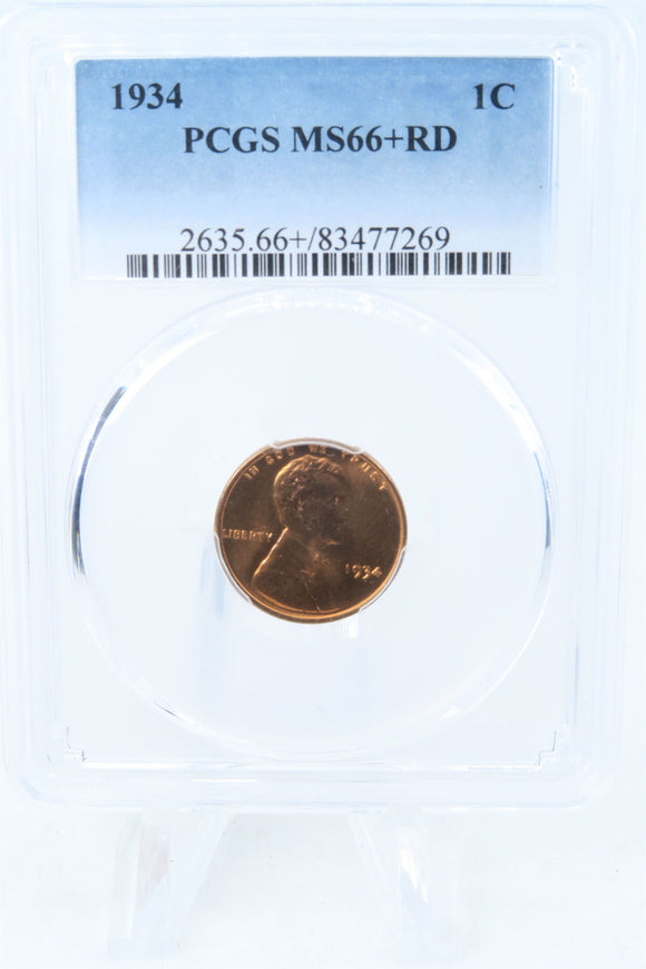 1934-P PCGS MS66+RD Lincoln Wheat Cent Business Strike 1C