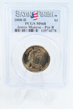 2008-D PCGS SP68 James Monroe Position B Presidential Dollar Satin Finish