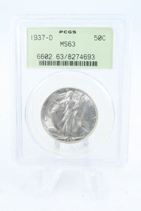 1937-D PCGS MS63 Walking Liberty Half Dollar Business Strike 50C